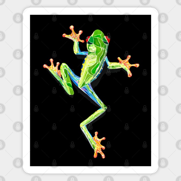 Leaping green tree frog Magnet by JBLAIS DESIGN 